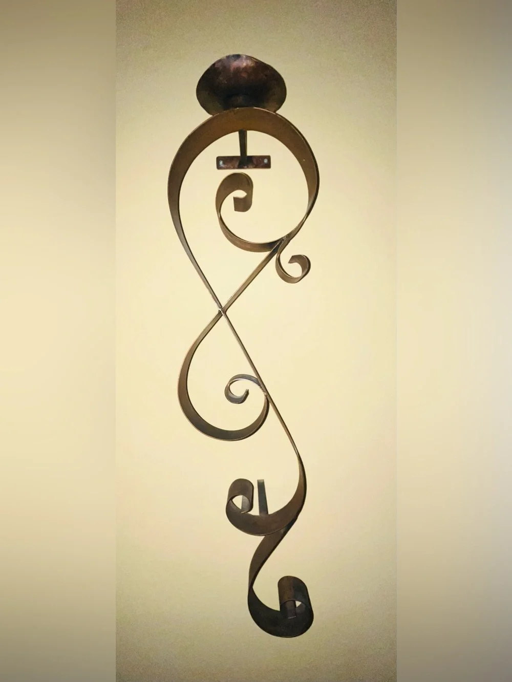Dark brown Wrought Iron Scroll Wall Sconce Elegant Metal Wall Decor comes with 2